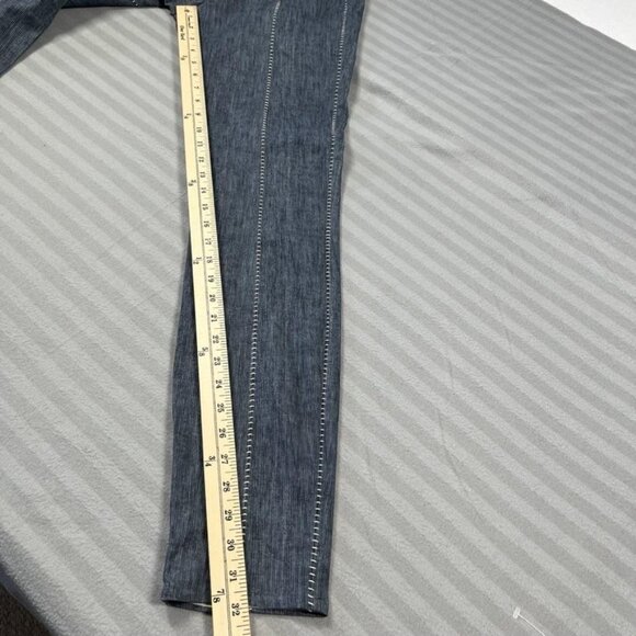 Annette Görtz Pants Womens 38 Straight Leg Denim Linen Stretch Button 32 Inseam - Picture 9 of 11